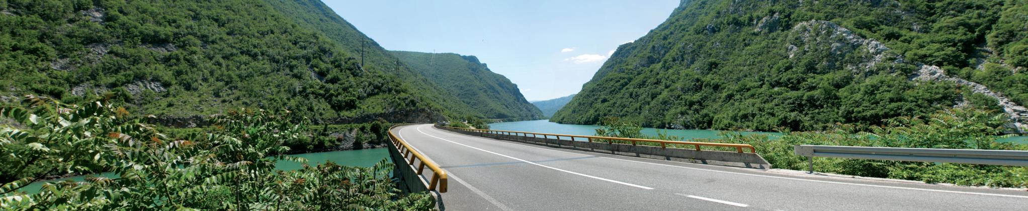 road through green landscape